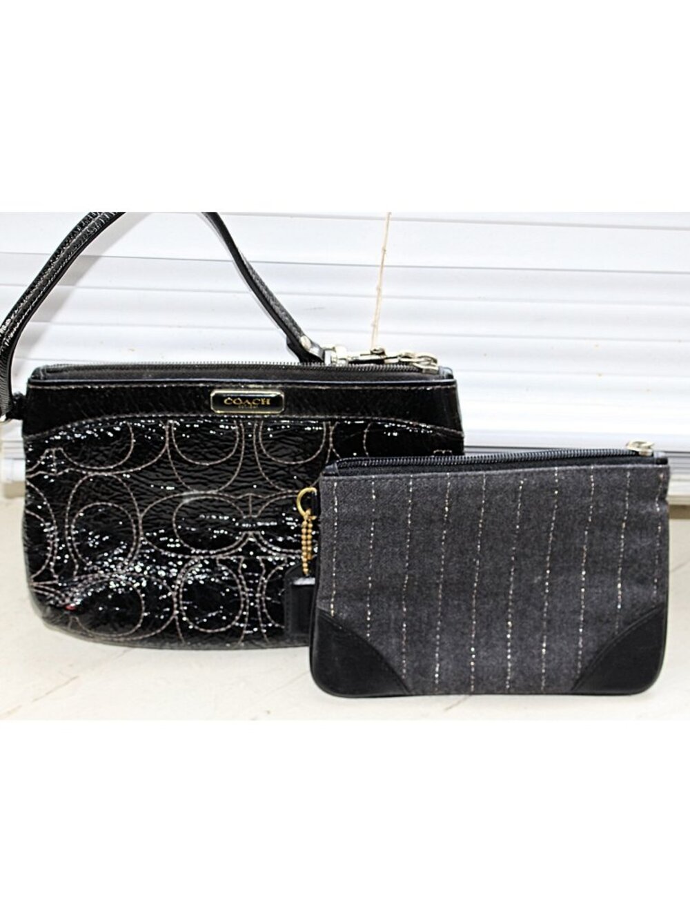 Coach - Set of 2 Coach Rehab Wristlets - Signature Monogram + Felt + Hangtag